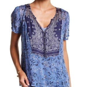 Lucky Brand Scarf Print Blouse